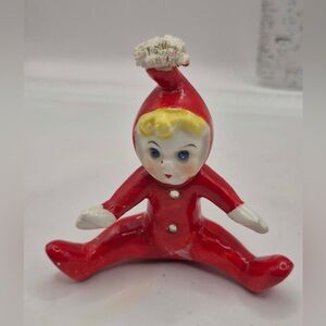 MCM Cute Vintage Pixie - Miniature 1950s Elf Spaghetti Puff & Rhinestone Eyes